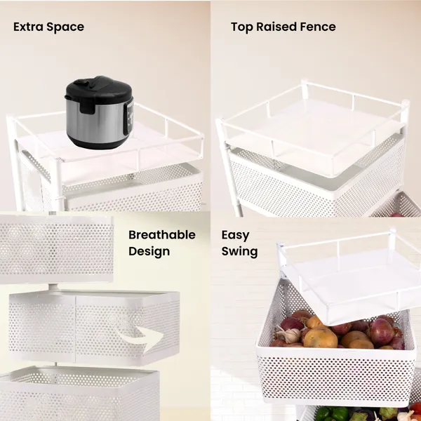 White_Kitchen_Storage_Rack_|_Revolving_Vegetable_Rack_|_Square_Multipurpose_Storage_Trolley_With_Wheels_4_Layer_White