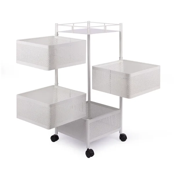 White_Kitchen_Storage_Rack_|_Revolving_Vegetable_Rack_|_Square_Multipurpose_Storage_Trolley_With_Wheels_4_Layer_White