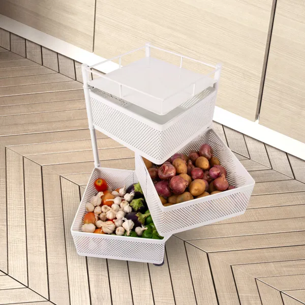 White_Kitchen_Storage_Rack_|_Revolving_Vegetable_Rack_|_Square_Multipurpose_Storage_Trolley_With_Wheels_4_Layer_White