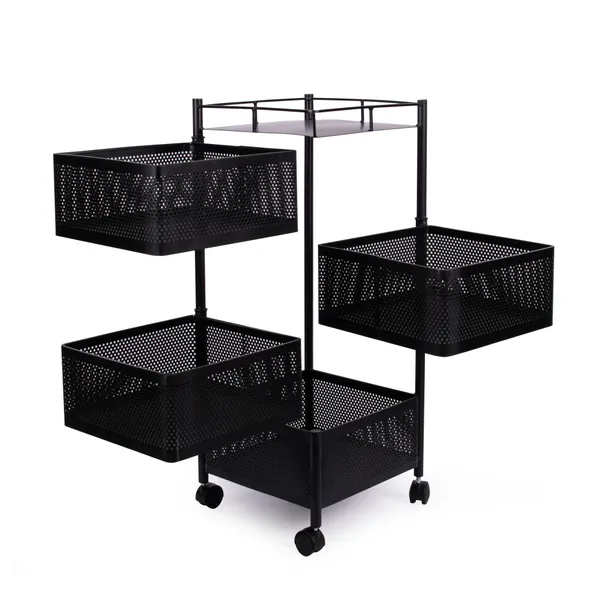 Black_Kitchen_Storage_Rack_|_Revolving_Vegetable_Rack_|_Square_Multipurpose_Storage_Trolley_With_Wheels_4_Layer_Black