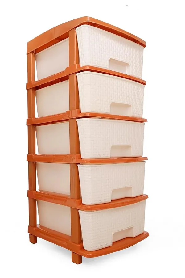 White_And_Gold_High_Density_Plastic_Movable_Storage_Cabinet_For_Kids_And_Adults_With_Multipurpose_And_Versatile_Organizer_Ideal_For_Kids_-_5_Layer