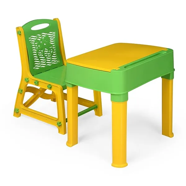 Yellow_Kids_Functional_Desk_Chair_Set_3-12_Years_Boys_Girls_/_Kids_Study_Table_With_Bookholder