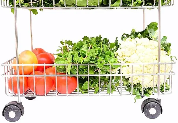 Silver_Stainless_Steel_Modern_Kitchen_Storage_Rack,_Folding_Perforated_Design_Trolley_For_Spice,_Fruits,_Vegetable,_Onion,_Potato,_Organizer_Stand_With_Wheel