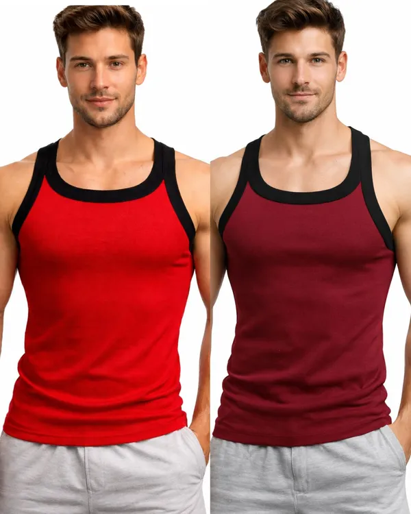 Pack_Of_2_Red_And_Wine_Cotton_Vest_For_Men