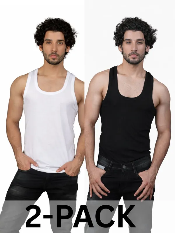 Pack_Of_2_Black_And_White_Cotton_Vest_For_Men