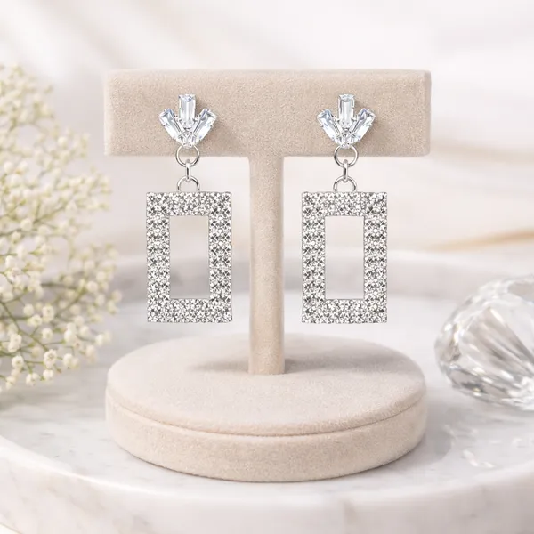 White_Elegant_Design_Alloy_Earrings_For_Women