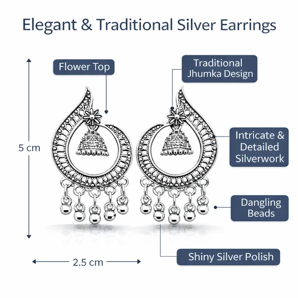 Silver_Elegant_Design_Alloy_Earrings_Set_Of_12_For_Women