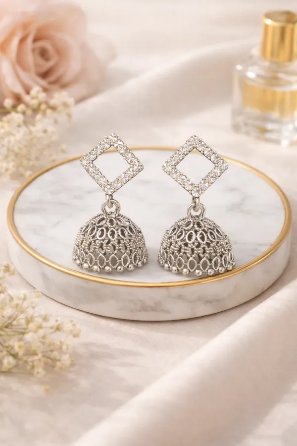 Silver_Elegant_Design_Alloy_Earrings_Set_Of_16_For_Women