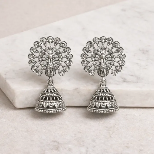 Silver_Elegant_Design_Alloy_Earrings_Set_Of_9_For_Women