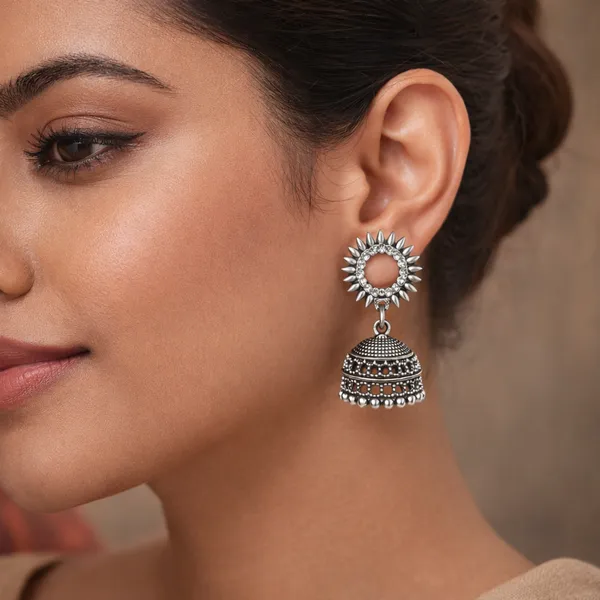Silver_Elegant_Design_Alloy_Earrings_Set_Of_9_For_Women