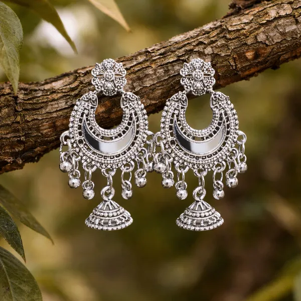 Silver_Elegant_Design_Alloy_Earrings_Set_Of_9_For_Women