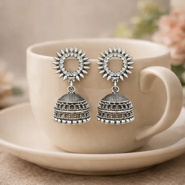 Silver_Elegant_Design_Alloy_Earrings_Set_Of_9_For_Women