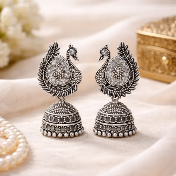 Silver_Elegant_Design_Alloy_Earrings_Set_Of_9_For_Women