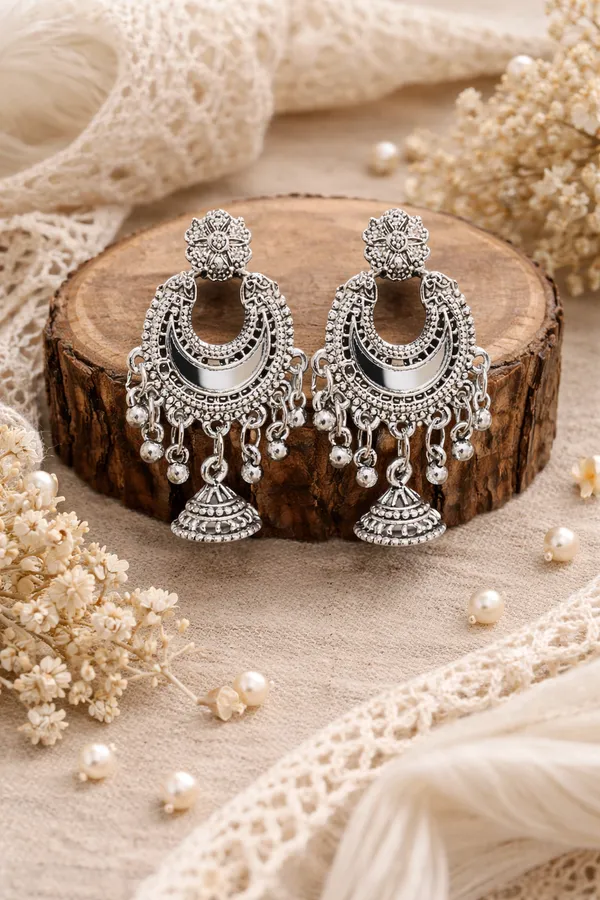 Silver_Elegant_Design_Alloy_Earrings_Set_Of_6_For_Women