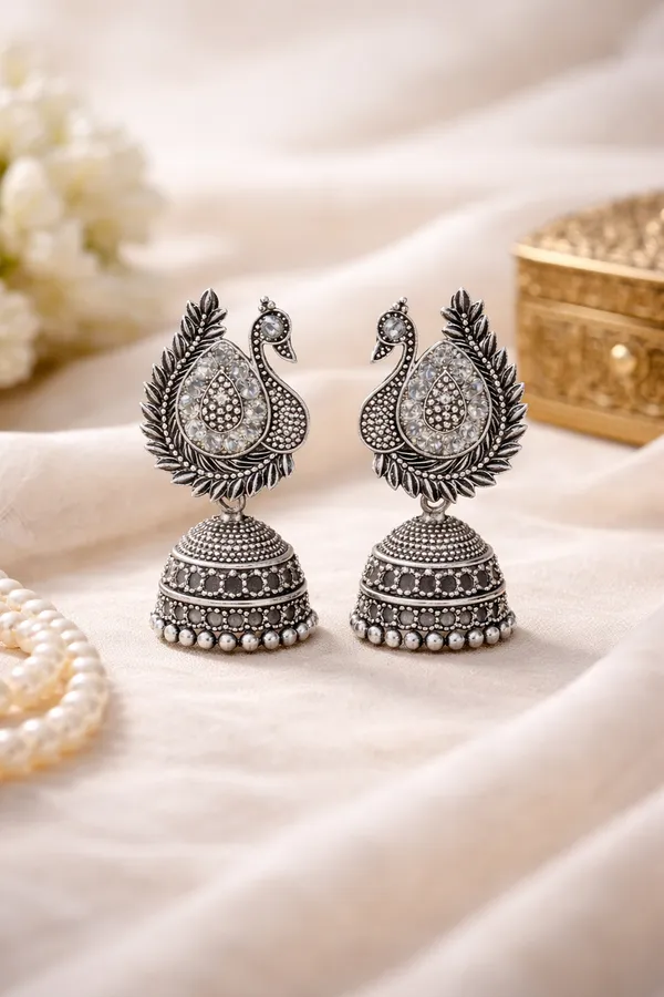 Silver_Elegant_Design_Alloy_Earrings_Set_Of_6_For_Women