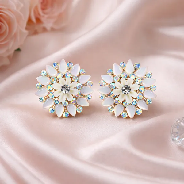White_Elegant_Design_Alloy_Earrings_For_Women
