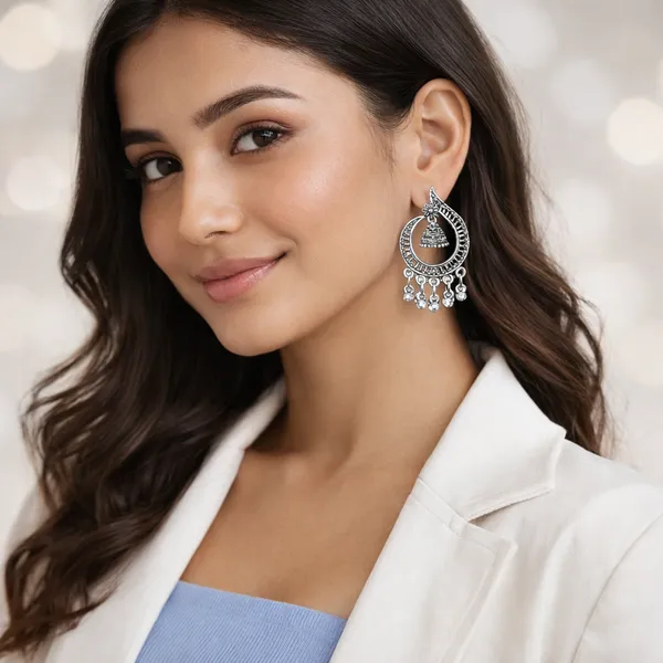 Silver_Elegant_Design_Alloy_Earrings_Set_Of_9_For_Women