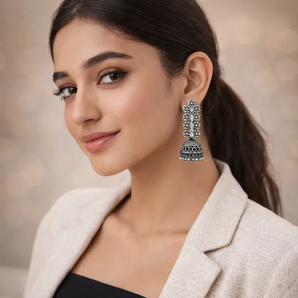 Silver_Elegant_Design_Alloy_Earrings_Set_Of_9_For_Women