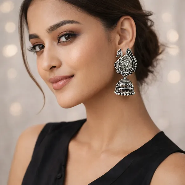 Silver_Elegant_Design_Alloy_Earrings_Set_Of_9_For_Women