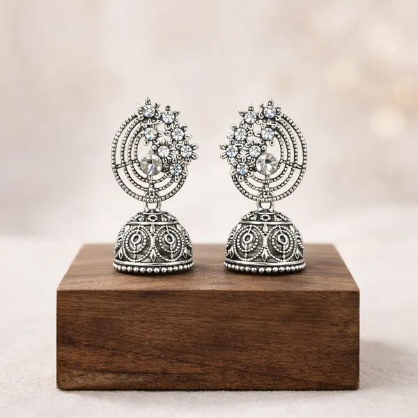Silver_Elegant_Design_Alloy_Earrings_Set_Of_9_For_Women