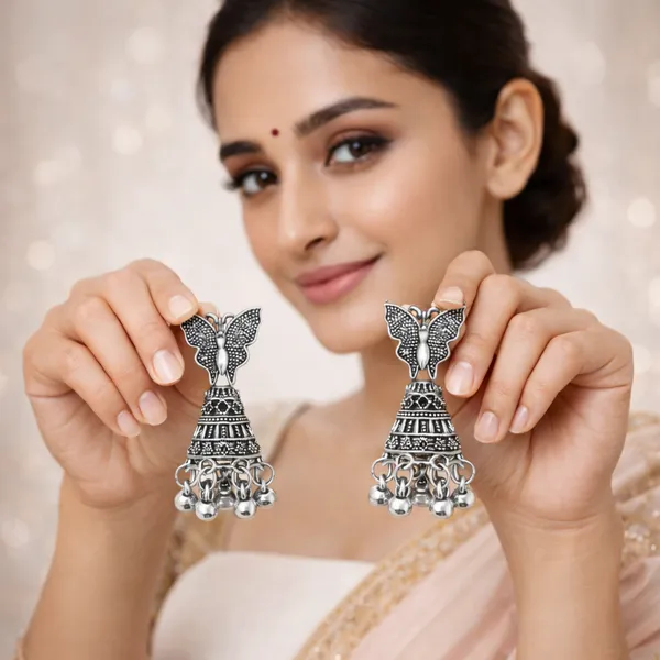 Silver_Elegant_Design_Alloy_Earrings_Set_Of_9_For_Women