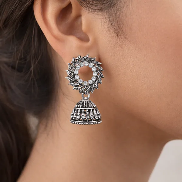 Silver_Elegant_Design_Alloy_Earrings_Set_Of_9_For_Women