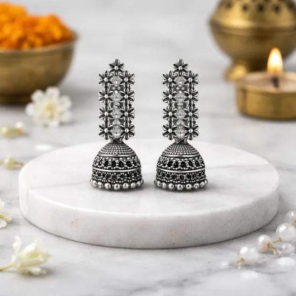 Silver_Elegant_Design_Alloy_Earrings_Set_Of_6_For_Women