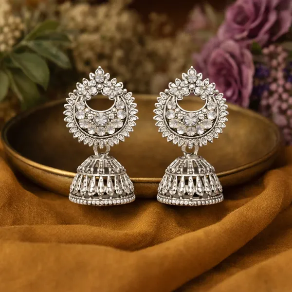 Silver_Elegant_Design_Alloy_Earrings_Set_Of_6_For_Women