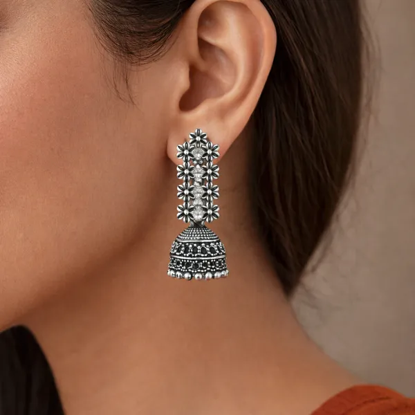 Silver_Elegant_Design_Alloy_Earrings_Set_Of_6_For_Women