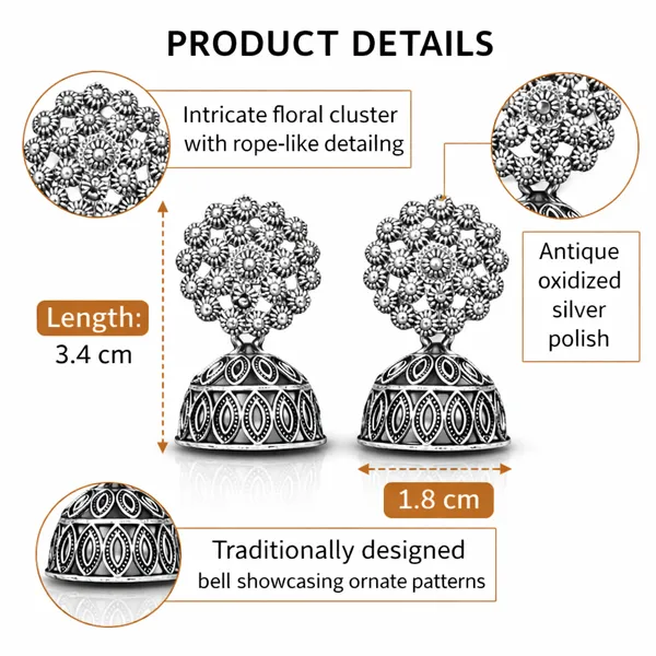 Silver_Elegant_Design_Alloy_Earrings_Set_Of_6_For_Women