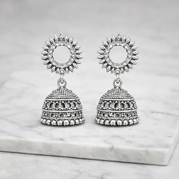 Silver_Elegant_Design_Alloy_Earrings_Set_Of_6_For_Women