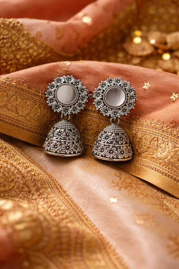 Silver_Elegant_Design_Alloy_Earrings_Set_Of_6_For_Women