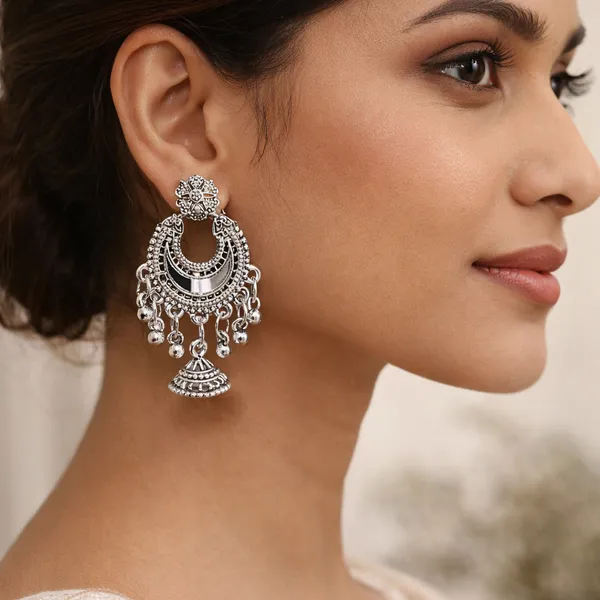 Silver_Elegant_Design_Alloy_Earrings_Set_Of_12_For_Women