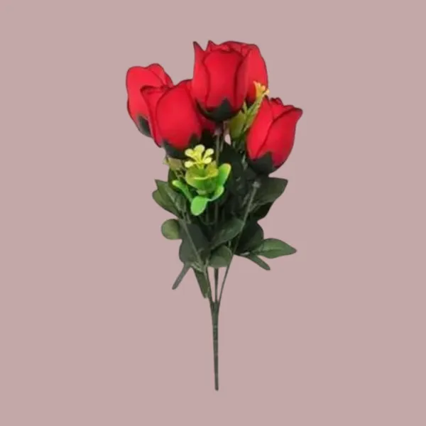 Red_And_Green_Plastic_Artificial_Flower_Bouquet_For_Home_Decor_And_Decoration