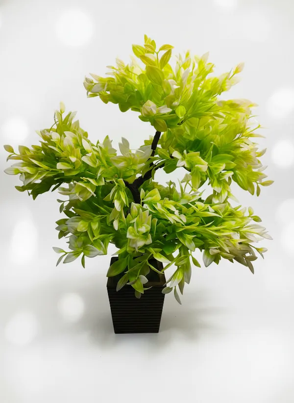 Green_And_Yellow_Plastic_Artificial_Bonsai_Plant_With_Pot_For_Home_Decor_And_Table_Decoration