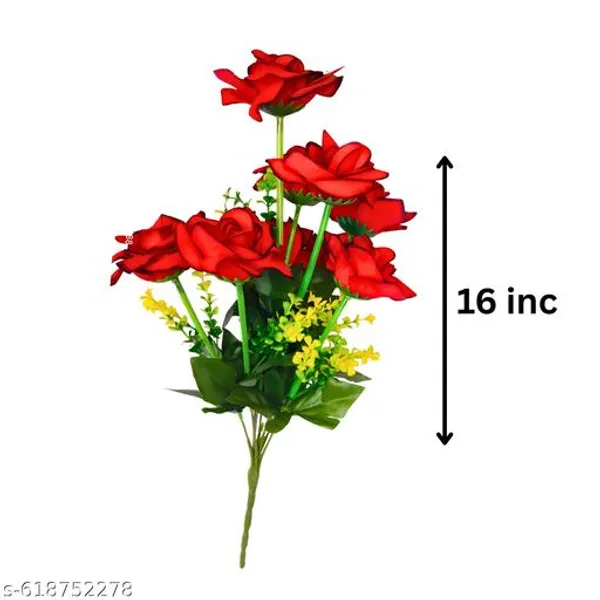 Red_And_Green_Plastic_Artificial_Flower_Bunch_For_Home_Decor_And_Decoration