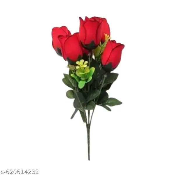 Red_And_Green_Premium_Artificial_Flower_Bouquet_(Pack_of_5)