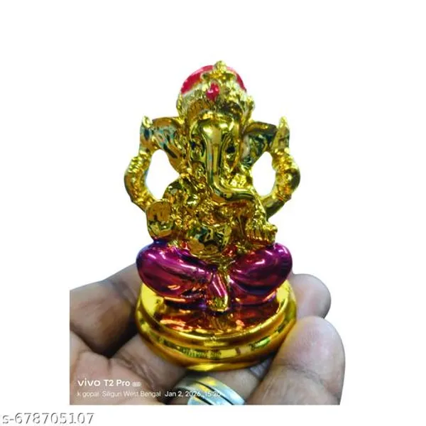 Golden_And_Red_Premium_Resin_Ganesha_Idol