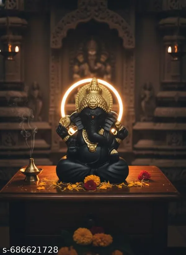Black_And_Golden_Premium_Resin_Ganesha_Decorative_Idol