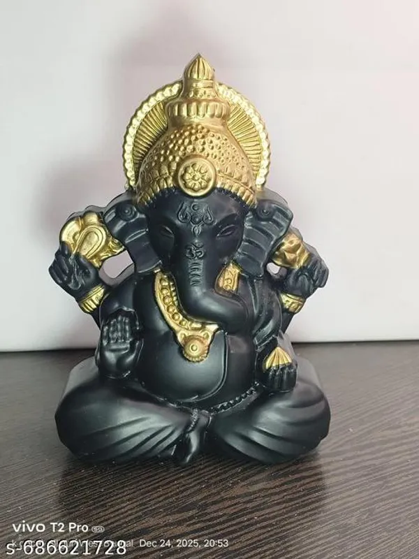 Black_And_Golden_Premium_Resin_Ganesha_Decorative_Idol