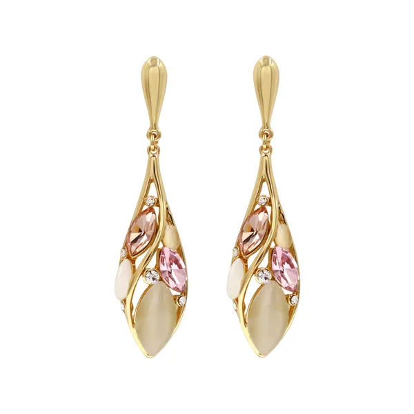 Gold_Modern_Luxe_Floral_Drop_Earrings_For_Women