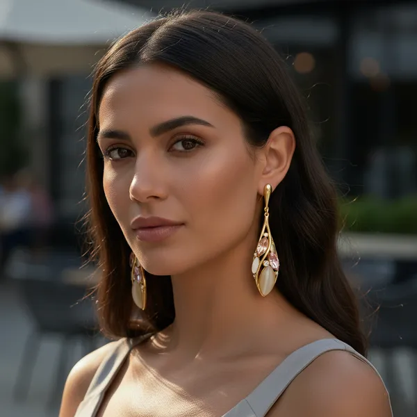 Gold_Modern_Luxe_Floral_Drop_Earrings_For_Women