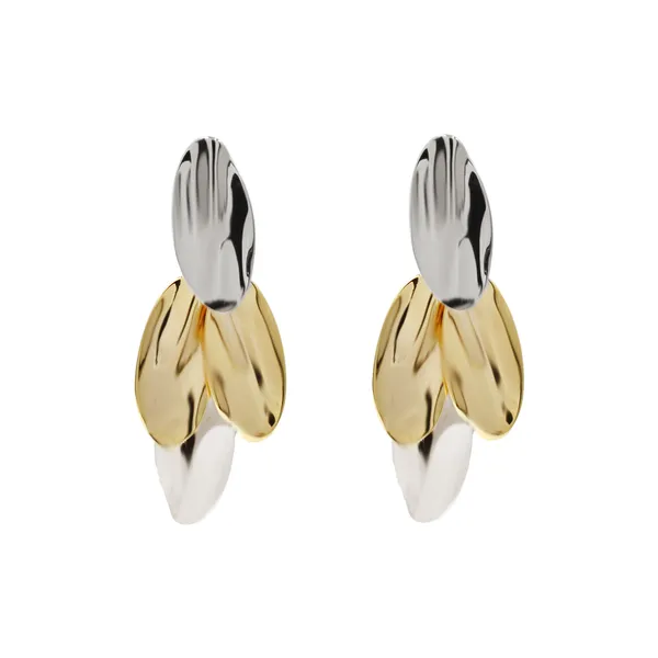 Gold_And_Silver_Dual_Tone_Leaf_Drop_Earrings_For_Women