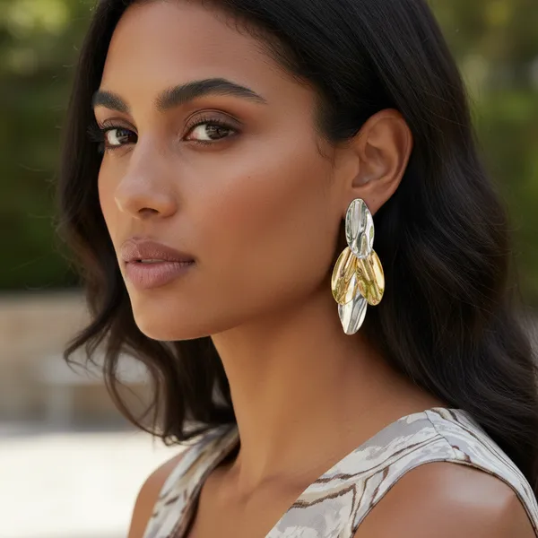 Gold_And_Silver_Dual_Tone_Leaf_Drop_Earrings_For_Women