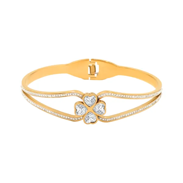 Gold_Royal_Clover_Radiance_Luxe_Bangle_For_Women