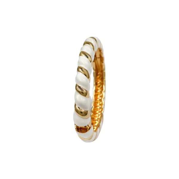 White_And_Gold_Pearl_Swirl_Statement_Bangle_For_Women