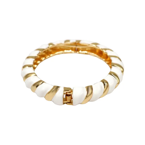 White_And_Gold_Pearl_Swirl_Statement_Bangle_For_Women