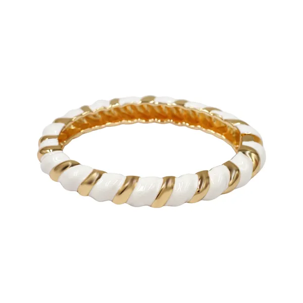White_And_Gold_Pearl_Swirl_Statement_Bangle_For_Women