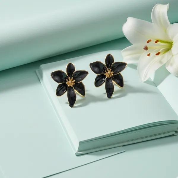 Black_And_Gold_Midnight_Petal_Statement_Earrings_For_Women