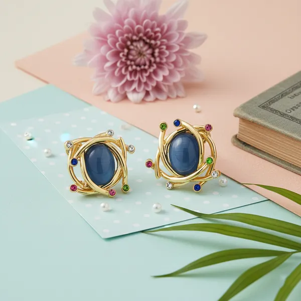 Gold_Modern_Radiance_Necklace_And_Earring_Set_For_Women